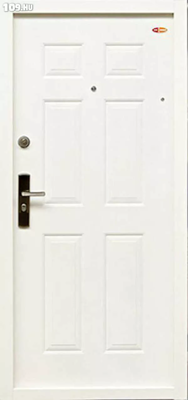 Acél biztonsági bejárati ajtó fényes fehér